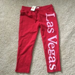 Las Vegas red cropped sweatpants size medium NWT!